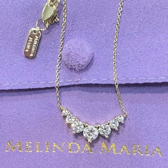 Melinda Maria Not Your Basic Multi Stone Pendant Necklace Gold - Picture 2 of 5